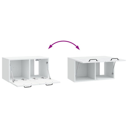 Wandbeugel TV-kast Wit 59,5 x 31 x 30 cm Bewerkt hout