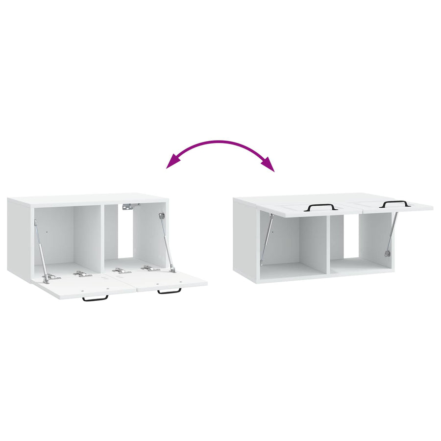 Wandbeugel TV-kast Wit 59,5 x 31 x 30 cm Bewerkt hout