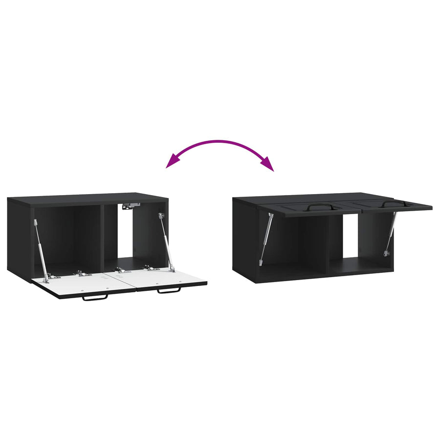 Wandbeugel TV-kast Zwart 59,5 x 31 x 30 cm Bewerkt hout