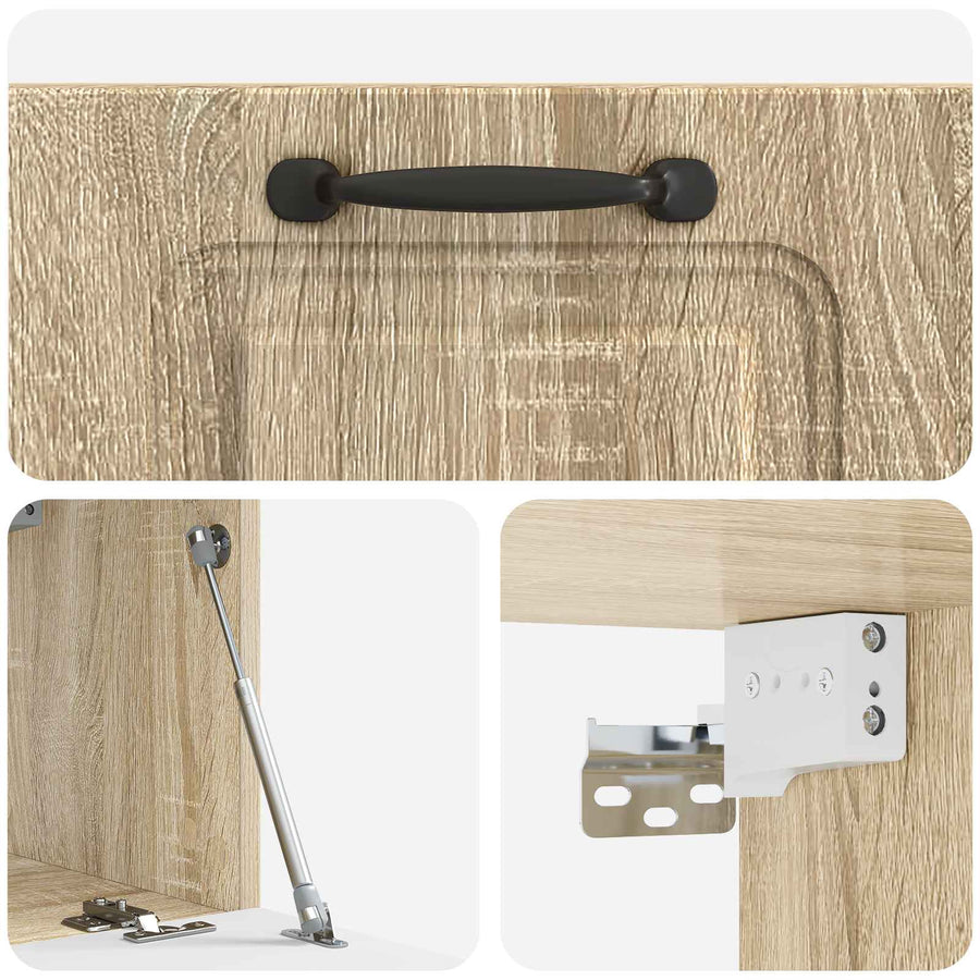 Wandbeugel TV-kast Sonoma Eiken 59,5 x 31 x 30 cm Bewerkt hout