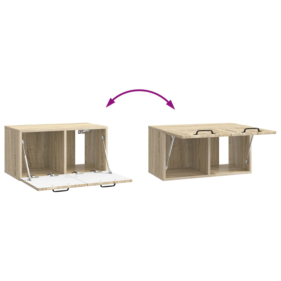 Wandbeugel TV-kast Sonoma Eiken 59,5 x 31 x 30 cm Bewerkt hout