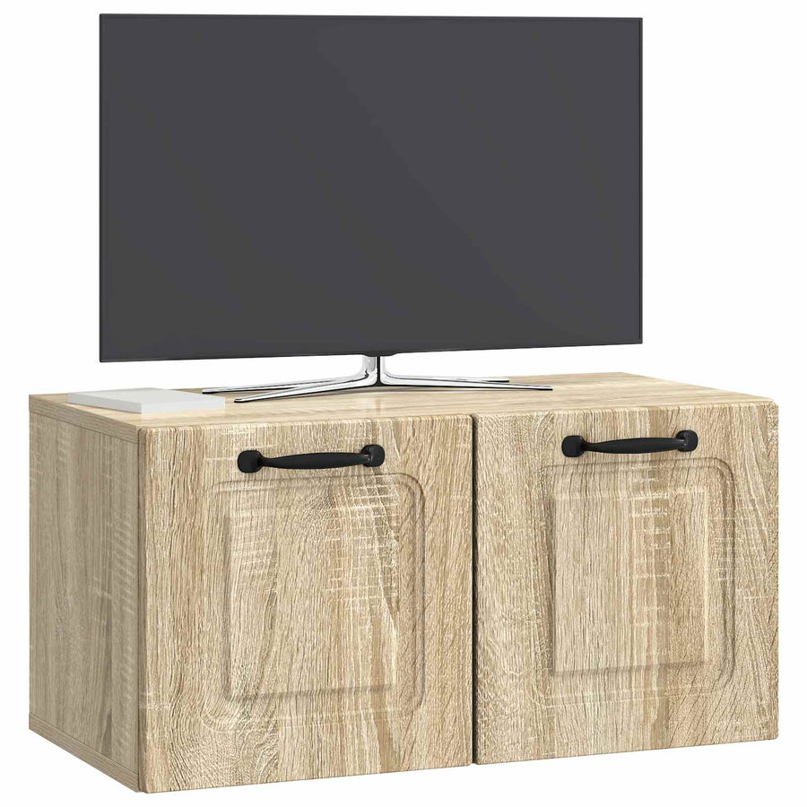 Wandbeugel TV-kast Sonoma Eiken 59,5 x 31 x 30 cm Bewerkt hout