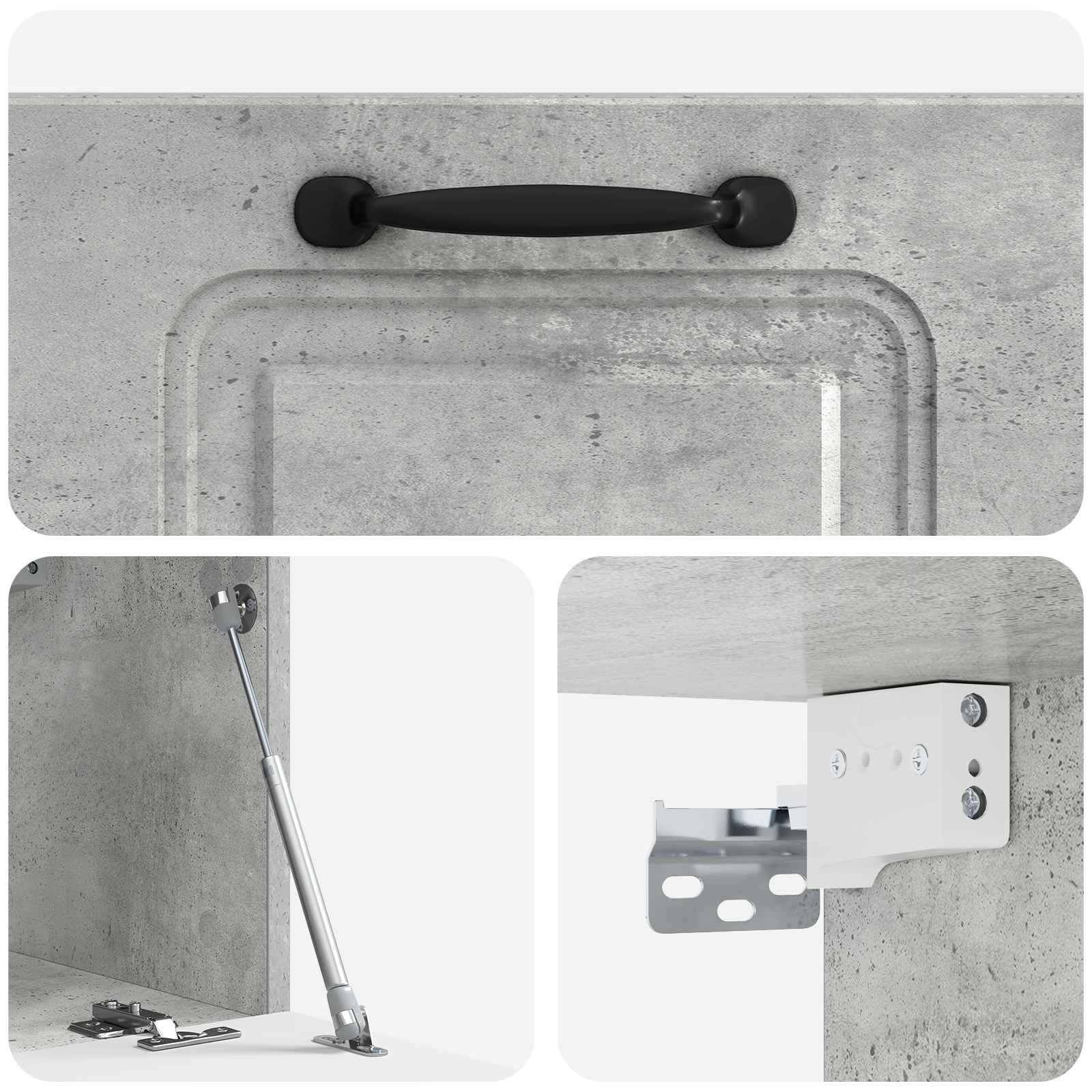 Wandbeugel TV-kast Betongrijs 59,5 x 31 x 30 cm Bewerkt hout