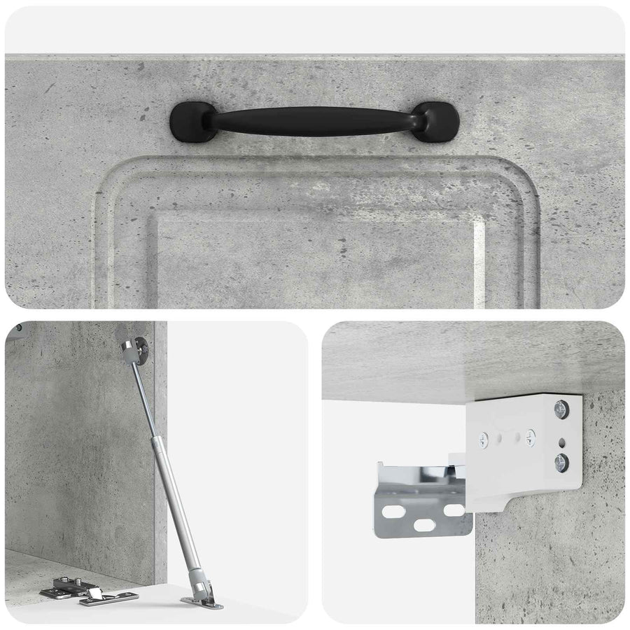 Wandbeugel TV-kast Betongrijs 59,5 x 31 x 30 cm Bewerkt hout