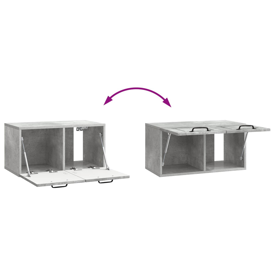 Wandbeugel TV-kast Betongrijs 59,5 x 31 x 30 cm Bewerkt hout
