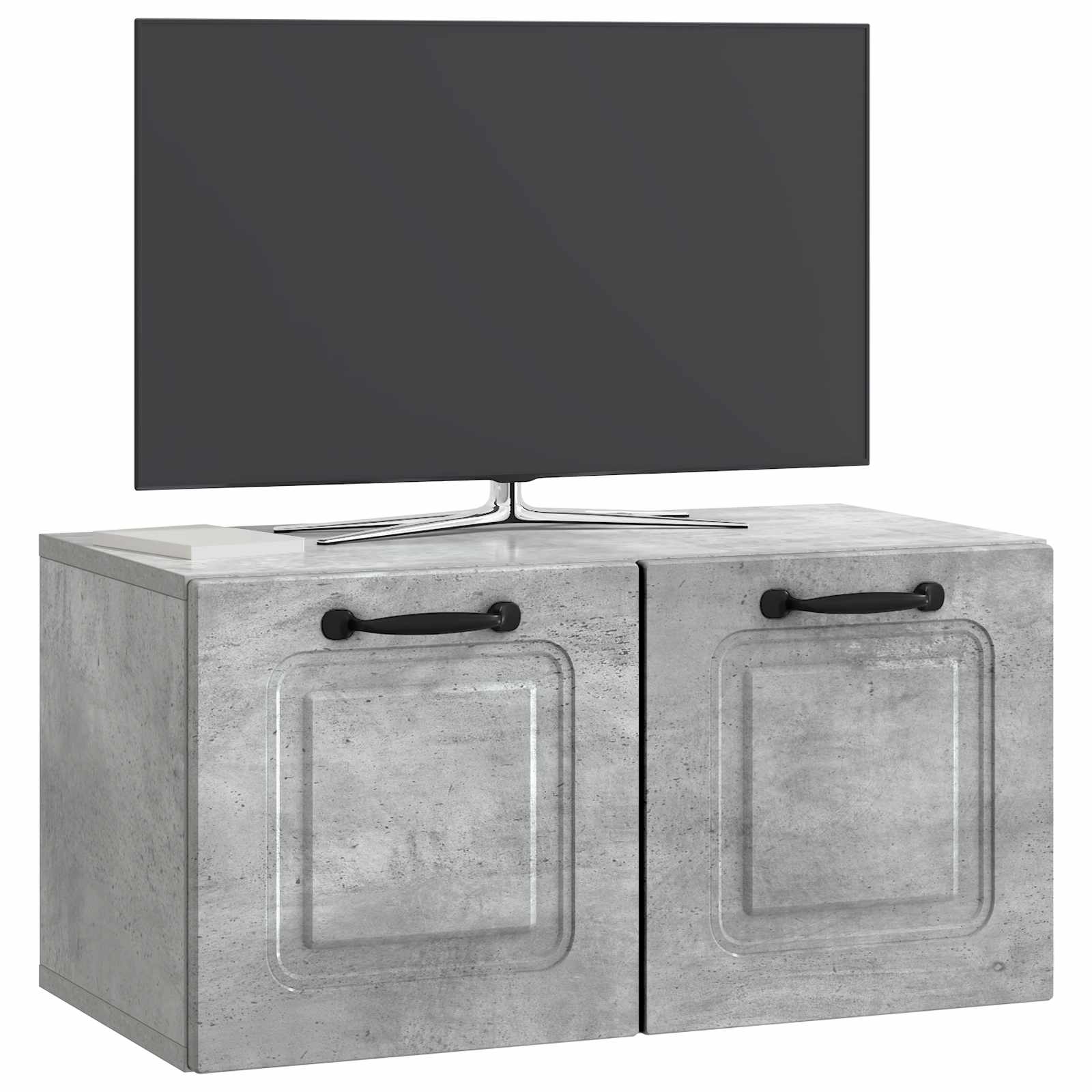 Wandbeugel TV-kast Betongrijs 59,5 x 31 x 30 cm Bewerkt hout