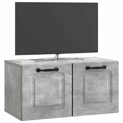 Wandbeugel TV-kast Betongrijs 59,5 x 31 x 30 cm Bewerkt hout