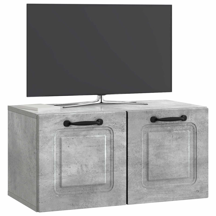 Wandbeugel TV-kast Betongrijs 59,5 x 31 x 30 cm Bewerkt hout