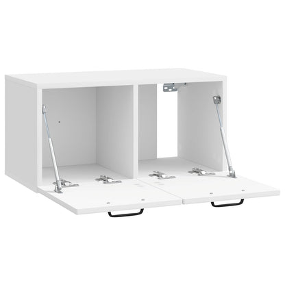 Wandbeugel TV-kast Hoogglans Wit 59,5 x 31 x 30 cm Bewerkt hout