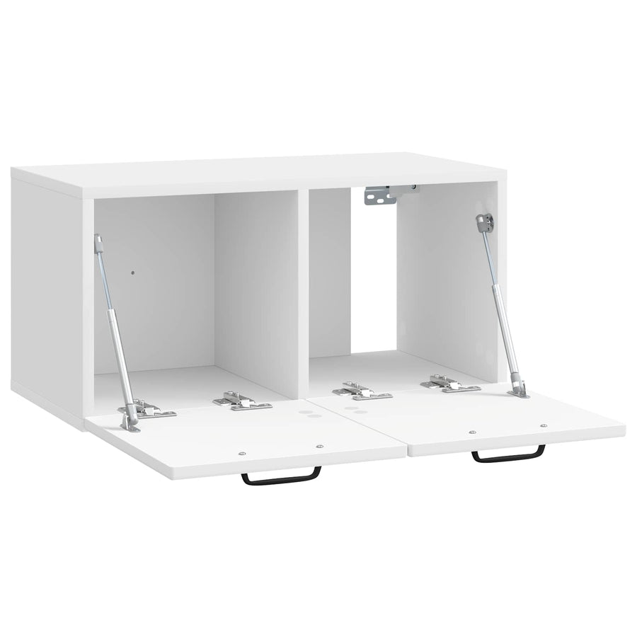 Wandbeugel TV-kast Hoogglans Wit 59,5 x 31 x 30 cm Bewerkt hout