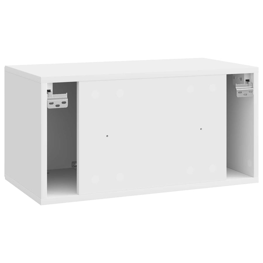 Wandbeugel TV-kast Hoogglans Wit 59,5 x 31 x 30 cm Bewerkt hout