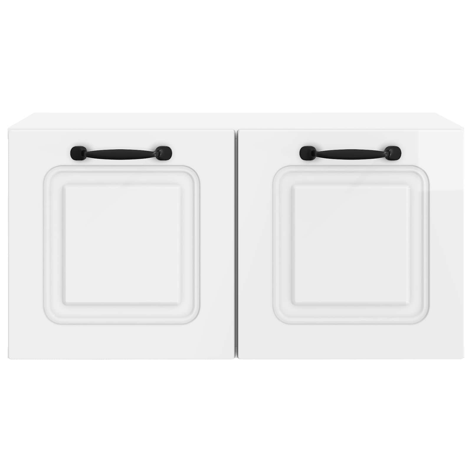 Wandbeugel TV-kast Hoogglans Wit 59,5 x 31 x 30 cm Bewerkt hout