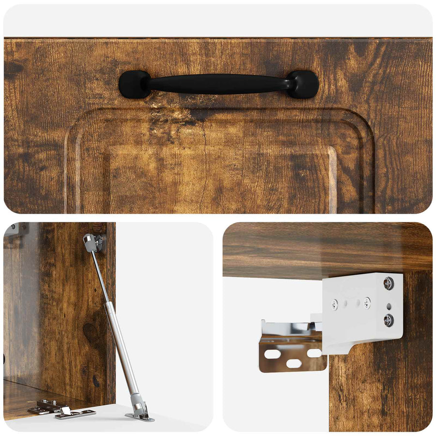 Wandbeugel TV-kast Gerookt eiken 59,5 x 31 x 30 cm Bewerkt hout