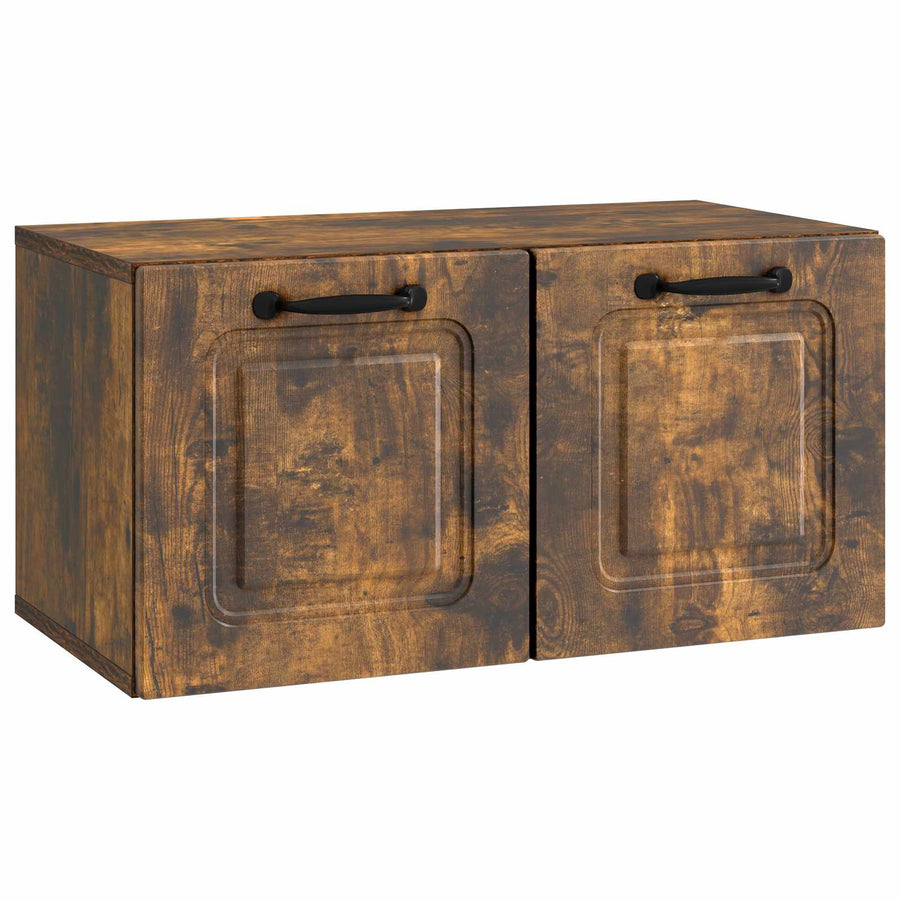 Wandbeugel TV-kast Gerookt eiken 59,5 x 31 x 30 cm Bewerkt hout