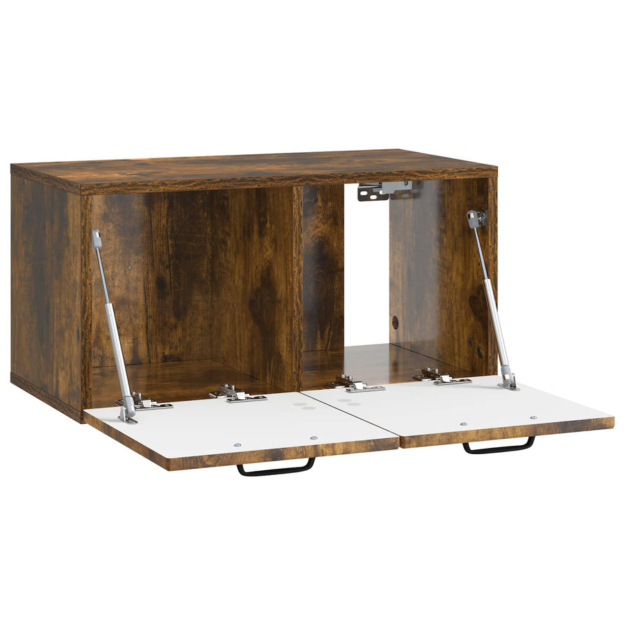 Wandbeugel TV-kast Gerookt eiken 59,5 x 31 x 30 cm Bewerkt hout