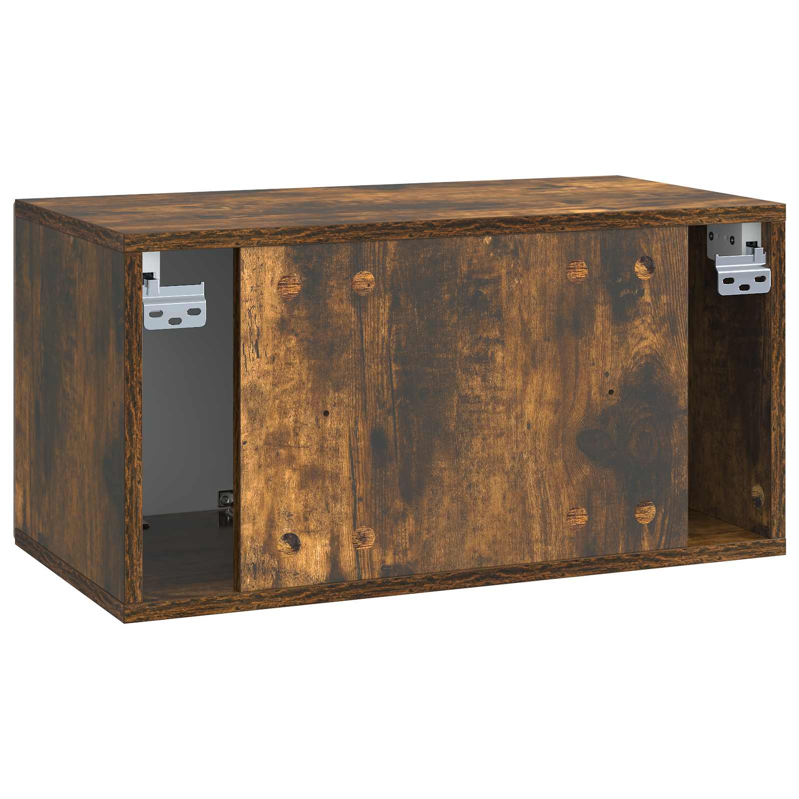 Wandbeugel TV-kast Gerookt eiken 59,5 x 31 x 30 cm Bewerkt hout