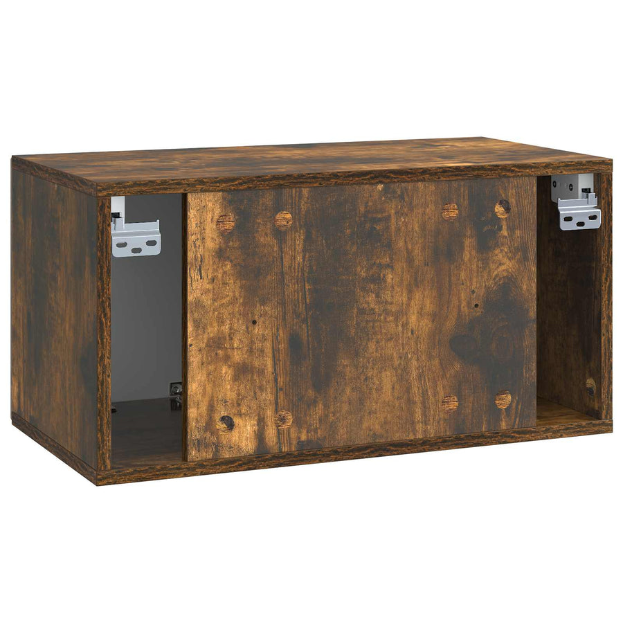 Wandbeugel TV-kast Gerookt eiken 59,5 x 31 x 30 cm Bewerkt hout