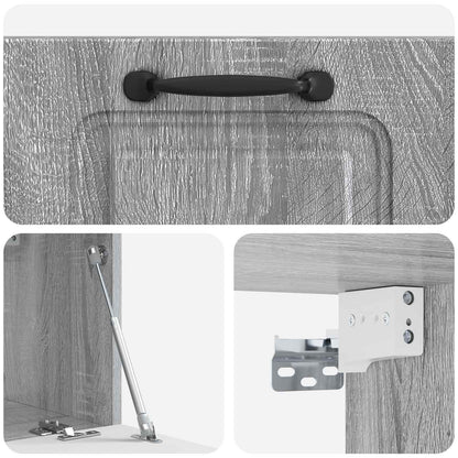 Wandbeugel TV-kast Grijs sonoma 59,5 x 31 x 30 cm Bewerkt hout