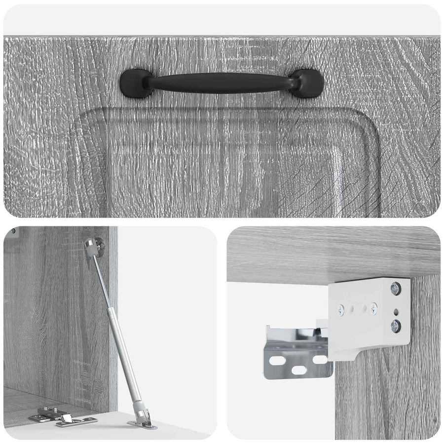 Wandbeugel TV-kast Grijs sonoma 59,5 x 31 x 30 cm Bewerkt hout