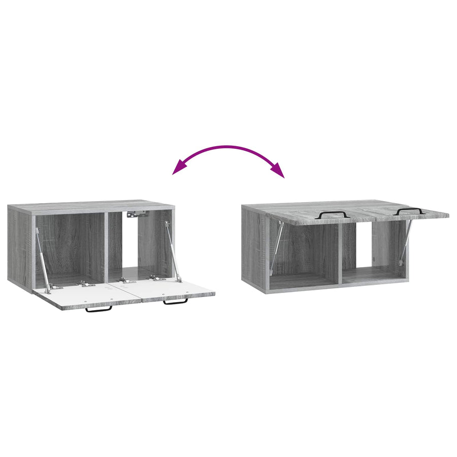 Wandbeugel TV-kast Grijs sonoma 59,5 x 31 x 30 cm Bewerkt hout