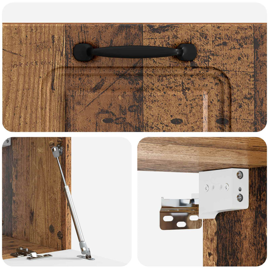 Wandbeugel TV-kast Oud hout 59,5 x 31 x 30 cm Bewerkt hout
