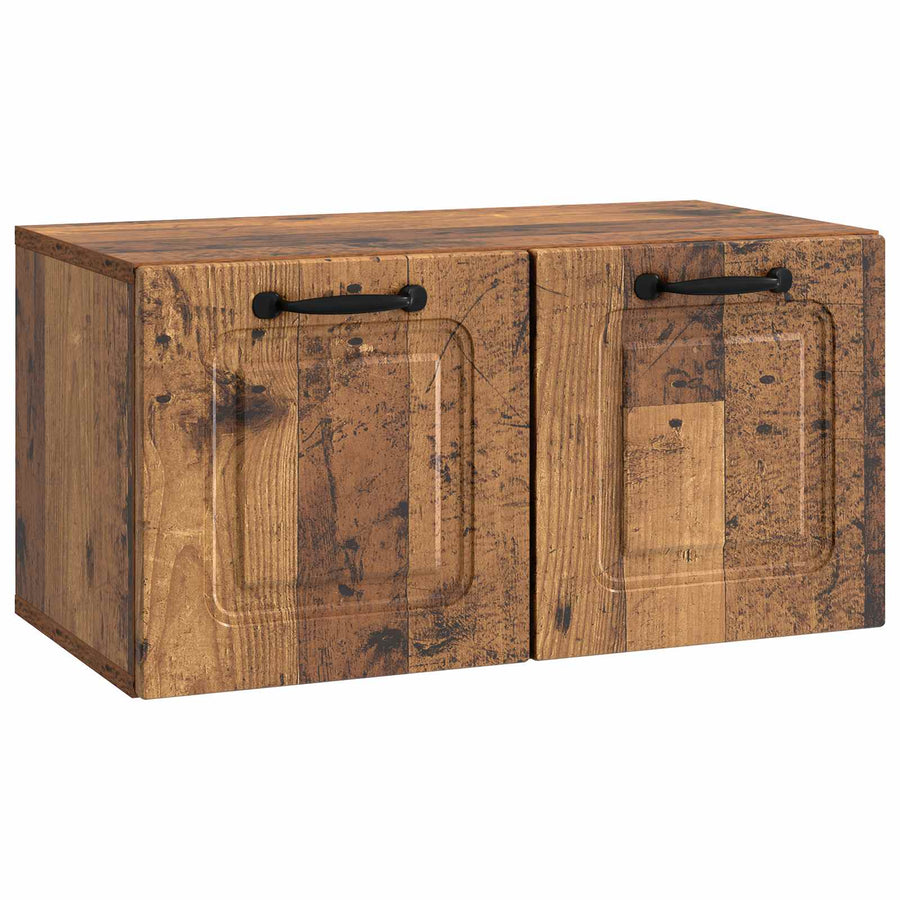 Wandbeugel TV-kast Oud hout 59,5 x 31 x 30 cm Bewerkt hout