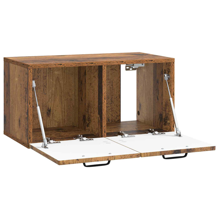 Wandbeugel TV-kast Oud hout 59,5 x 31 x 30 cm Bewerkt hout
