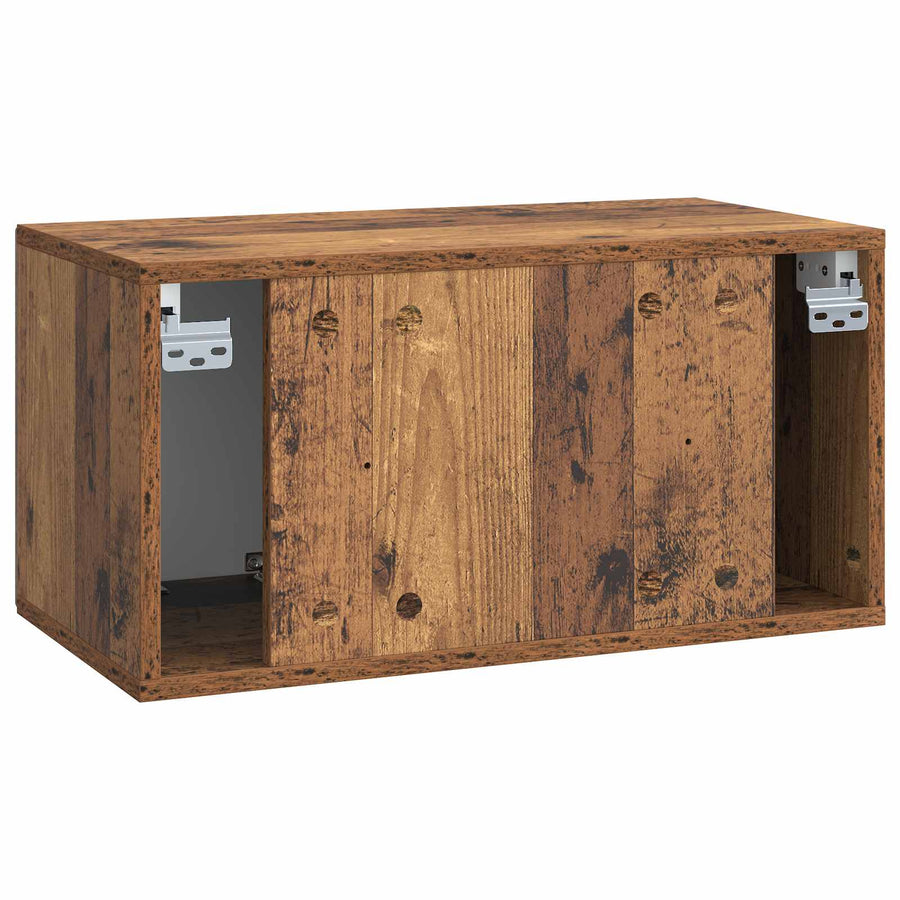 Wandbeugel TV-kast Oud hout 59,5 x 31 x 30 cm Bewerkt hout