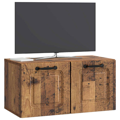 Wandbeugel TV-kast Oud hout 59,5 x 31 x 30 cm Bewerkt hout