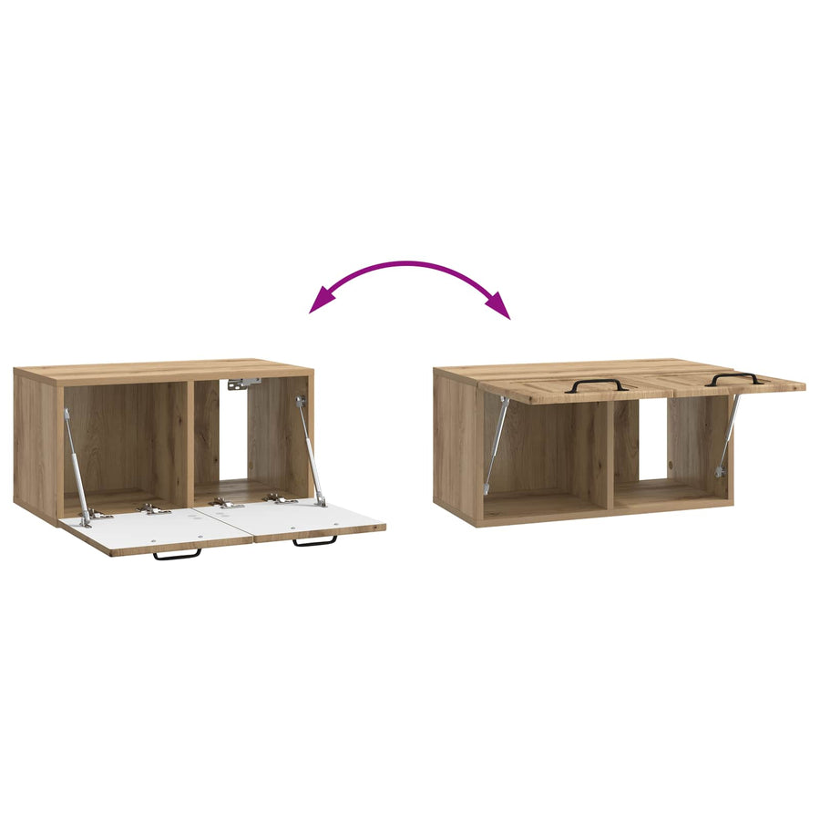 Wandbeugel TV-kast Artisanaal eiken 59,5 x 31 x 30 cm