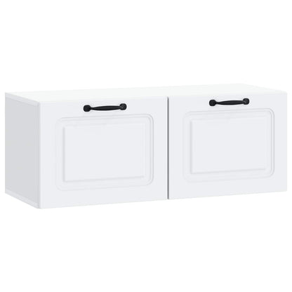 Wandbeugel TV-kast Wit 78,5 x 31 x 30 cm Bewerkt hout