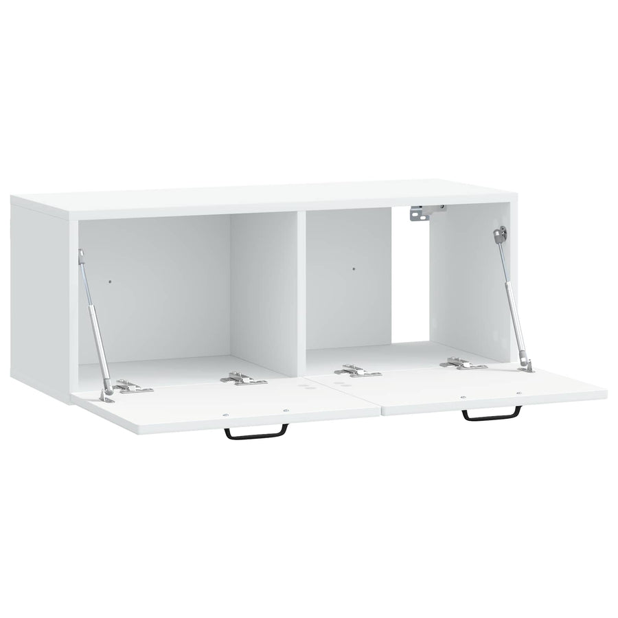 Wandbeugel TV-kast Wit 78,5 x 31 x 30 cm Bewerkt hout