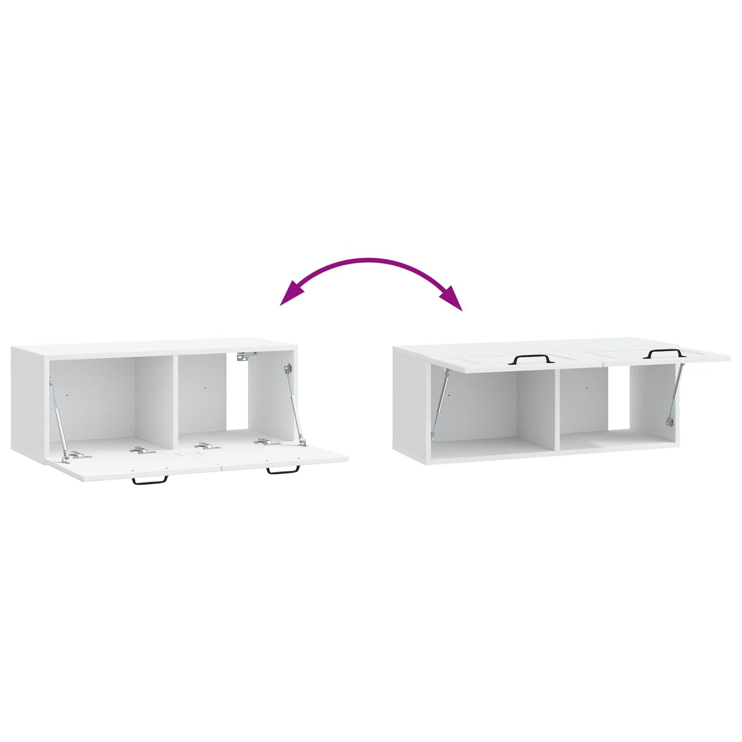 Wandbeugel TV-kast Wit 78,5 x 31 x 30 cm Bewerkt hout