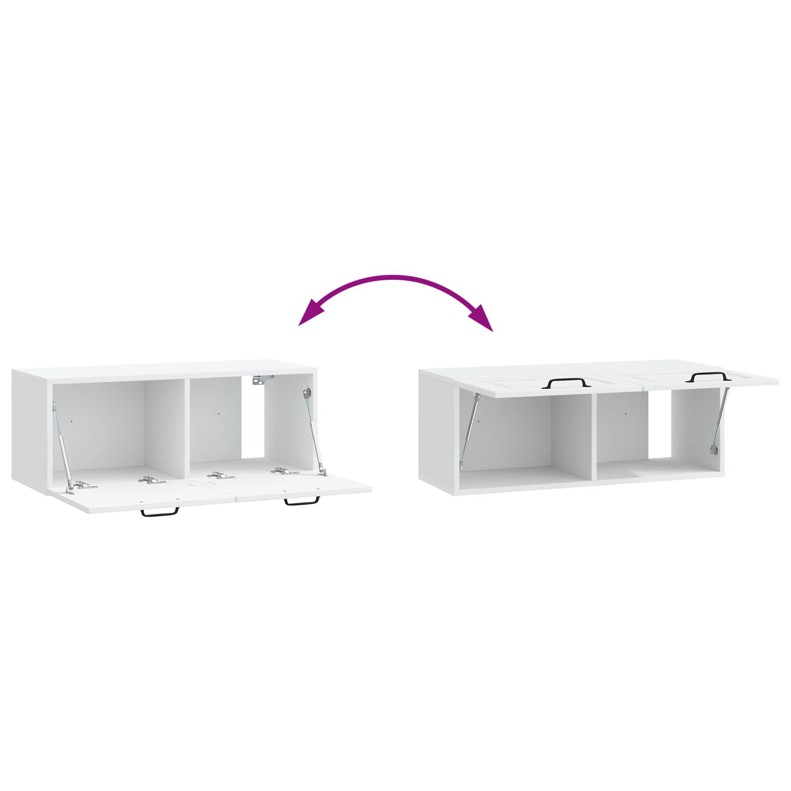 Wandbeugel TV-kast Wit 78,5 x 31 x 30 cm Bewerkt hout