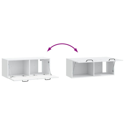 Wandbeugel TV-kast Wit 78,5 x 31 x 30 cm Bewerkt hout