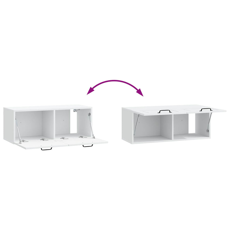 Wandbeugel TV-kast Wit 78,5 x 31 x 30 cm Bewerkt hout