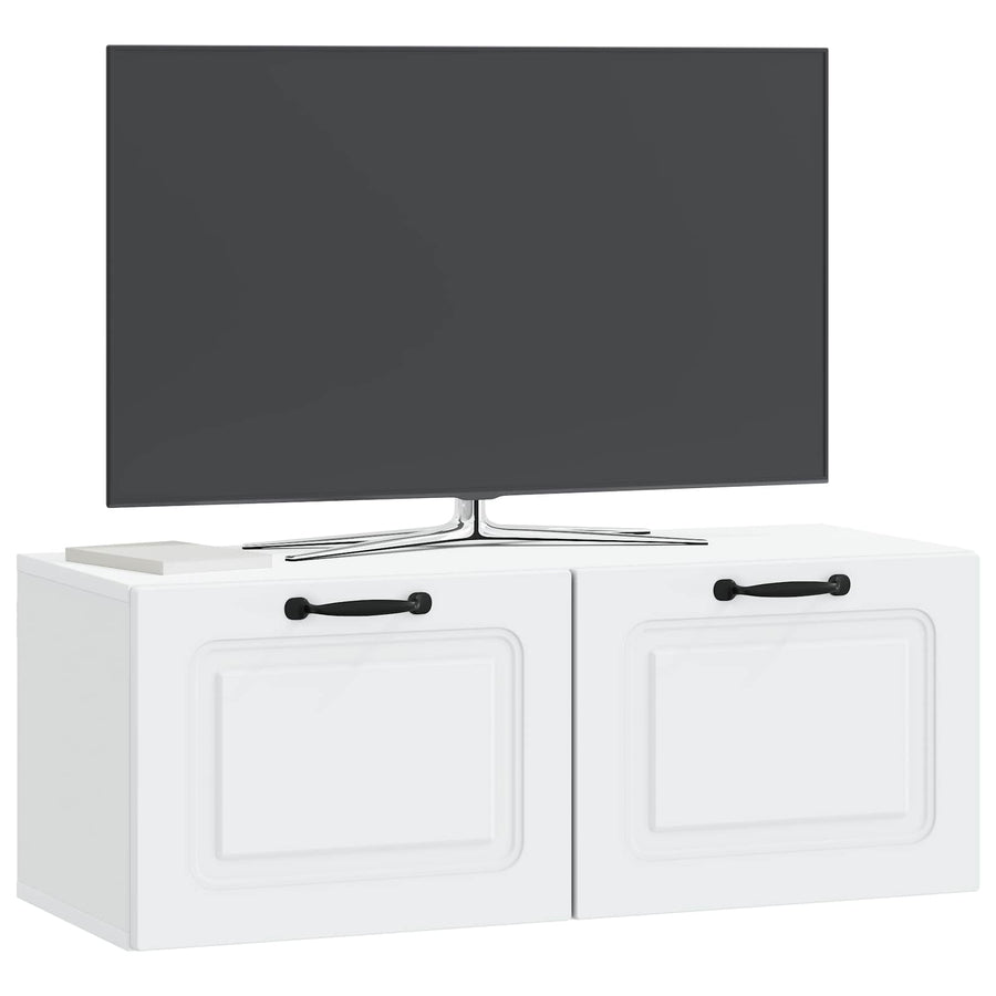 Wandbeugel TV-kast Wit 78,5 x 31 x 30 cm Bewerkt hout