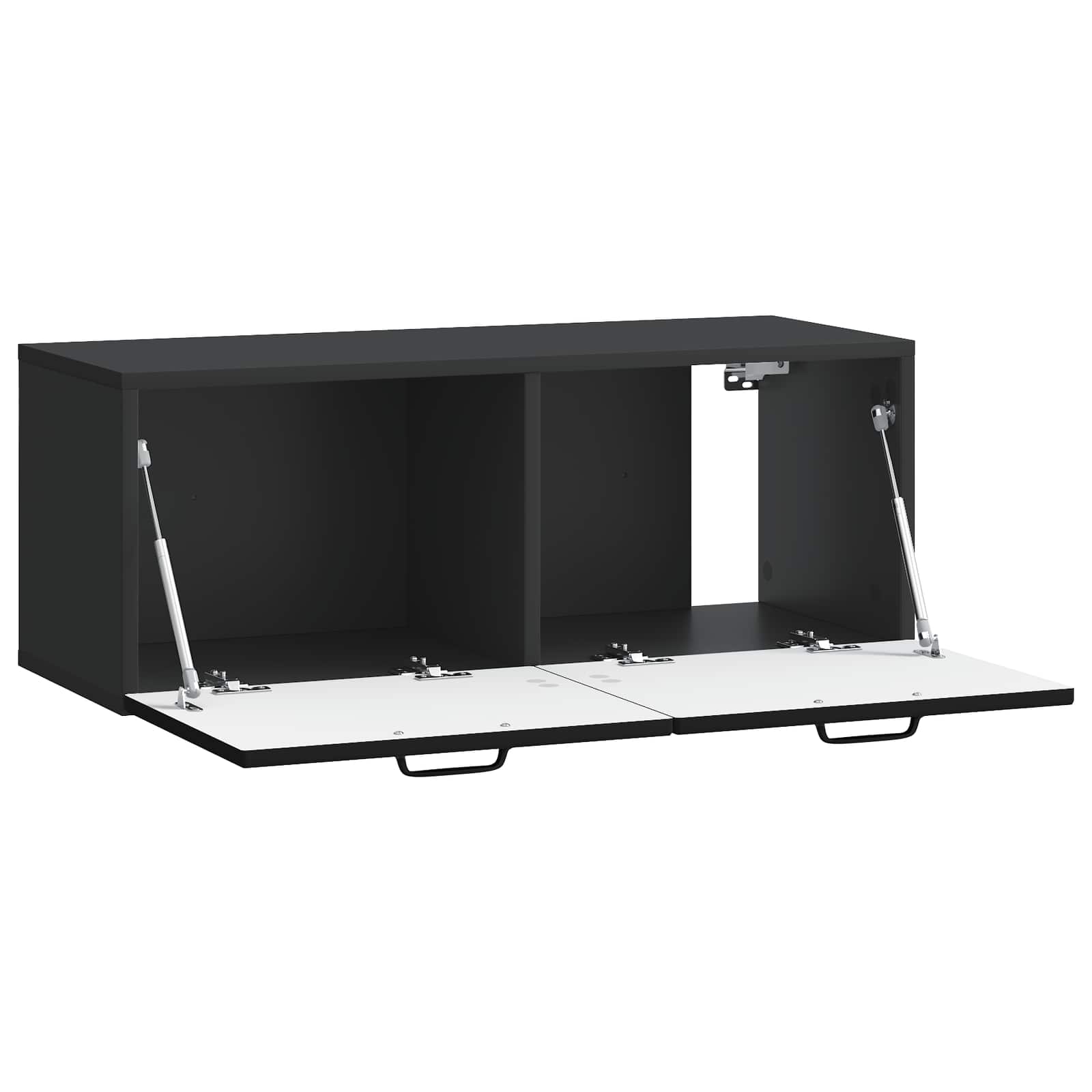 Wandbeugel TV-kast Zwart 78,5 x 31 x 30 cm Bewerkt hout