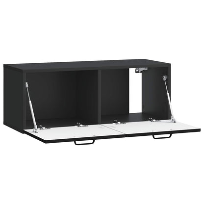 Wandbeugel TV-kast Zwart 78,5 x 31 x 30 cm Bewerkt hout