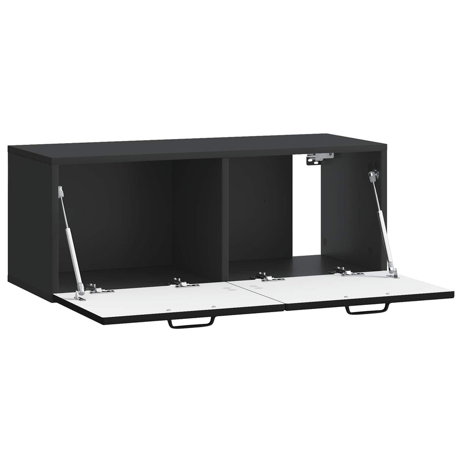 Wandbeugel TV-kast Zwart 78,5 x 31 x 30 cm Bewerkt hout