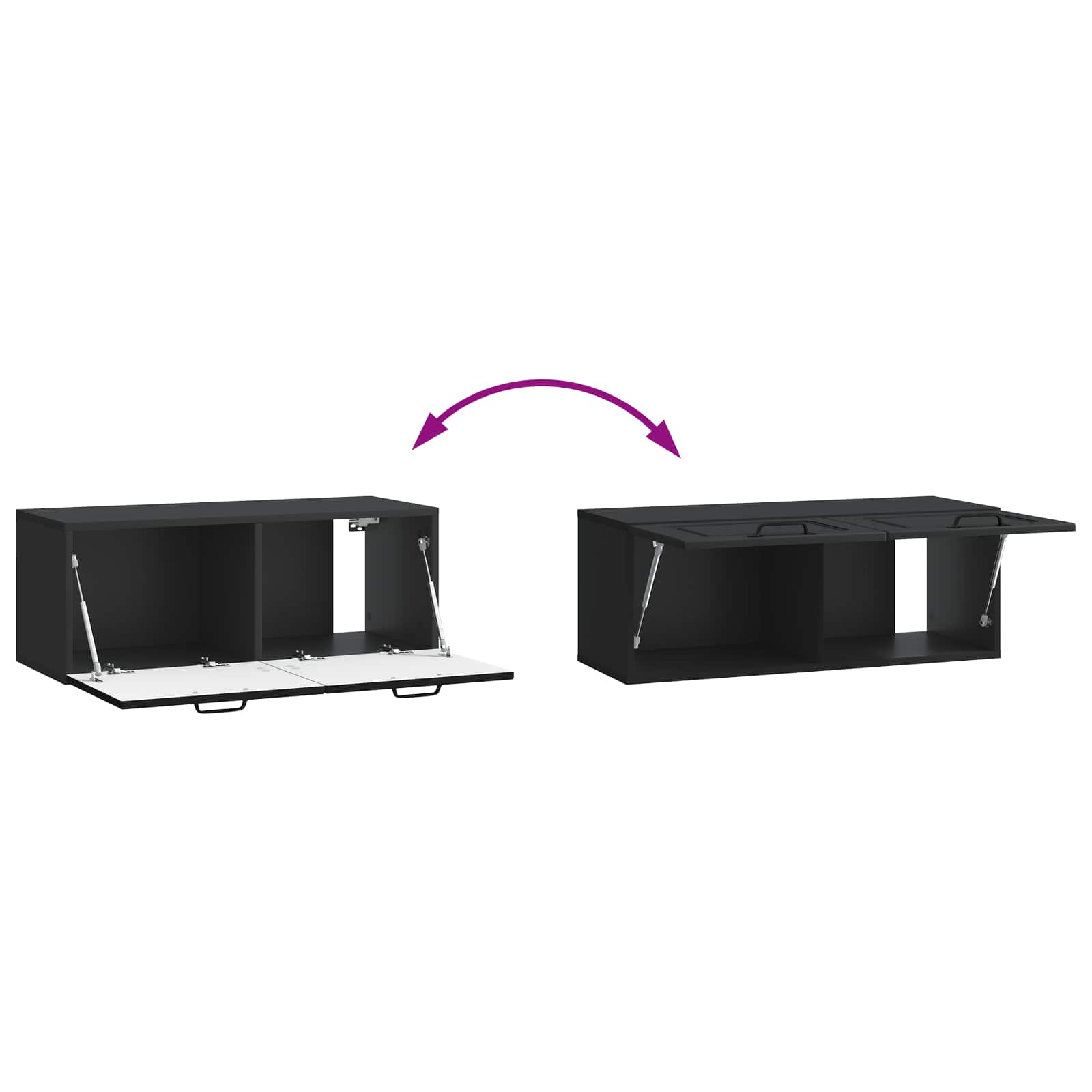 Wandbeugel TV-kast Zwart 78,5 x 31 x 30 cm Bewerkt hout