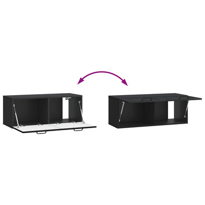 Wandbeugel TV-kast Zwart 78,5 x 31 x 30 cm Bewerkt hout