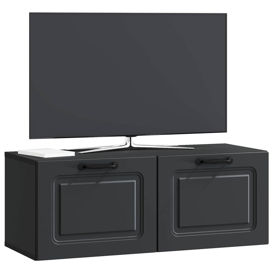 Wandbeugel TV-kast Zwart 78,5 x 31 x 30 cm Bewerkt hout