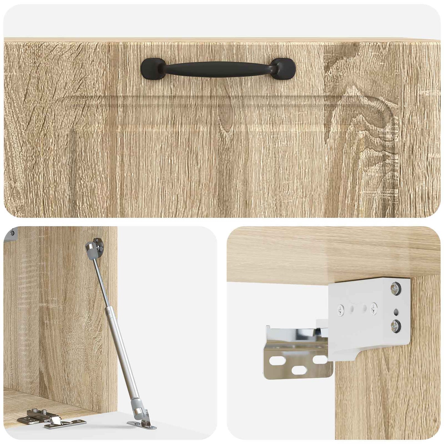 Wandbeugel TV-kast Sonoma Eiken 78,5 x 31 x 30 cm Bewerkt hout