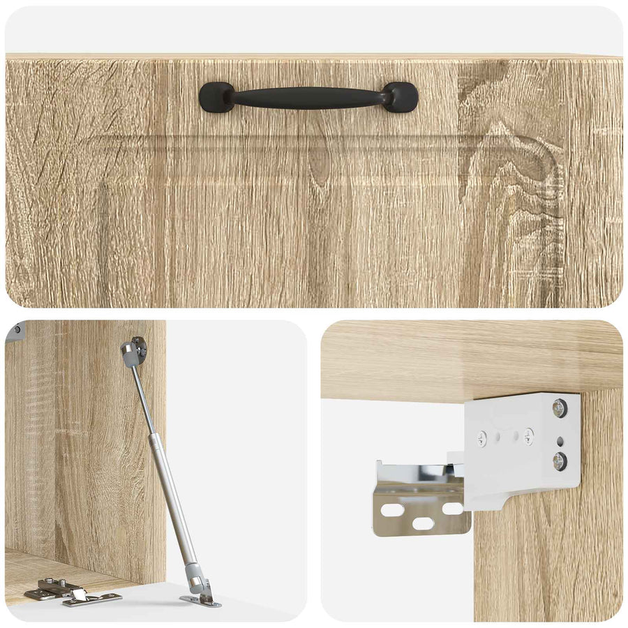 Wandbeugel TV-kast Sonoma Eiken 78,5 x 31 x 30 cm Bewerkt hout