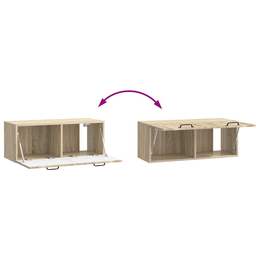 Wandbeugel TV-kast Sonoma Eiken 78,5 x 31 x 30 cm Bewerkt hout