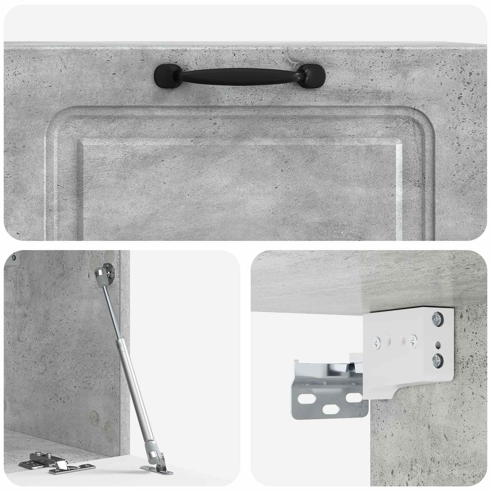 Wandbeugel TV-kast Betongrijs 78,5 x 31 x 30 cm Bewerkt hout