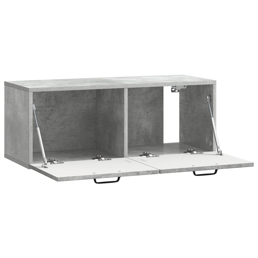 Wandbeugel TV-kast Betongrijs 78,5 x 31 x 30 cm Bewerkt hout