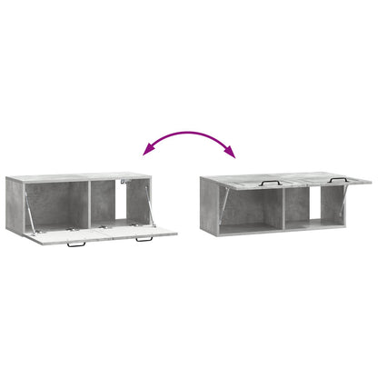 Wandbeugel TV-kast Betongrijs 78,5 x 31 x 30 cm Bewerkt hout