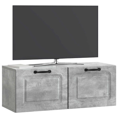 Wandbeugel TV-kast Betongrijs 78,5 x 31 x 30 cm Bewerkt hout
